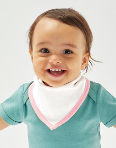 BabyBugz Bandana Bib, White/Powder Pink, One Size bedrucken, Art.-Nr. 037470580