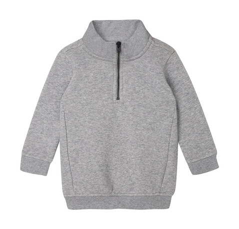 BabyBugz Baby Quarter Zip Sweat, Heather Grey Melange, 6-12 bedrucken, Art.-Nr. 076471263