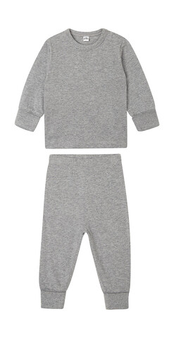 BabyBugz Baby Pyjamas, Heather Grey Melange, 6-12 bedrucken, Art.-Nr. 077471261