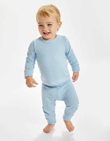 BabyBugz Baby Pyjamas, Heather Grey Melange, 12-18 bedrucken, Art.-Nr. 077471262