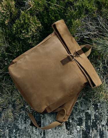 Quadra Heritage Waxed Canvas Backpack, Olive Green, One Size bedrucken, Art.-Nr. 081305300