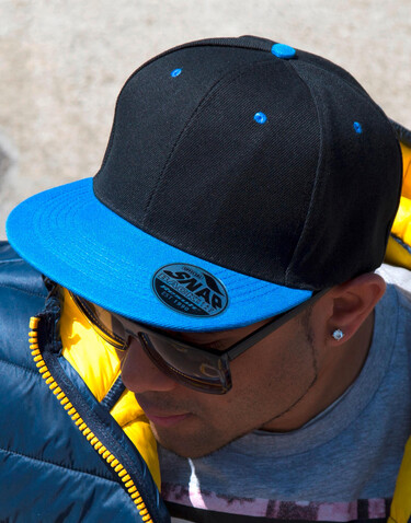 Result Caps Bronx Original Flat Peak Dual Color, Black/Azure, One Size bedrucken, Art.-Nr. 082341670