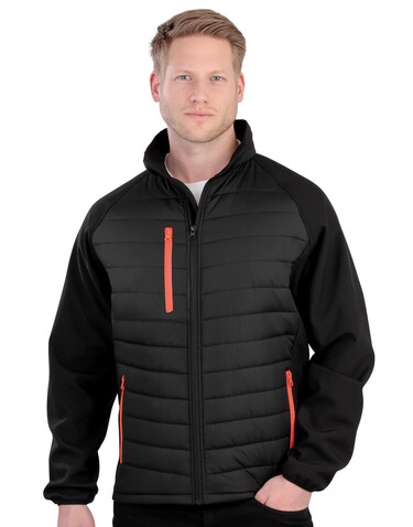 Result Compass Padded Softshell, Black/Lime, 2XL bedrucken, Art.-Nr. 084331717