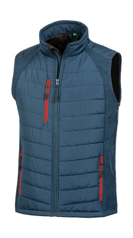 Result Compass Padded Softshell Gilet, Navy/Red, XL bedrucken, Art.-Nr. 085332546