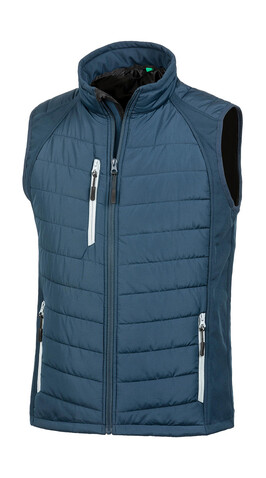 Result Compass Padded Softshell Gilet, Navy/Grey, 3XL bedrucken, Art.-Nr. 085332748