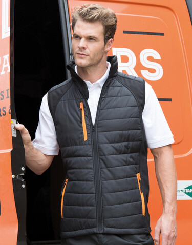 Result Compass Padded Softshell Gilet, Black/Lime, 4XL bedrucken, Art.-Nr. 085331719