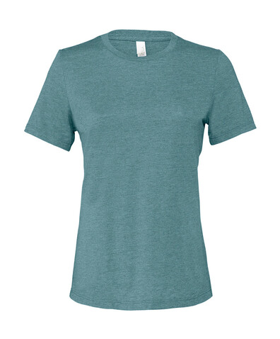 Bella Women`s Relaxed CVC Jersey Short Sleeve Tee, Heather Deep Teal, M bedrucken, Art.-Nr. 095063274