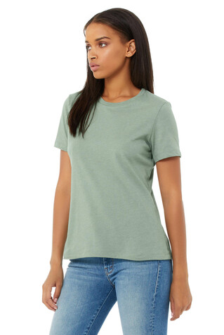 Bella Women`s Relaxed CVC Jersey Short Sleeve Tee, Heather Navy, M bedrucken, Art.-Nr. 095062044