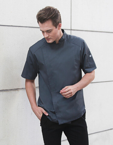 Karlowsky Short-Sleeve Chef Jacket Modern-Look, Anthracite, 58 (XL) bedrucken, Art.-Nr. 097671406