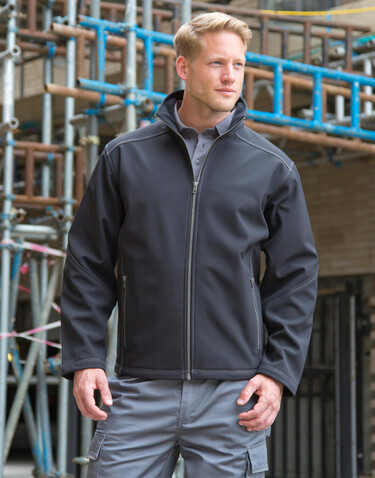 Result Men`s Treble Stitch Softshell, Black, L bedrucken, Art.-Nr. 098331015