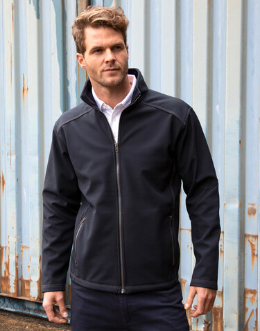 Result Men`s Treble Stitch Softshell, Black, L bedrucken, Art.-Nr. 098331015