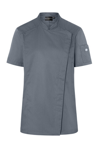 Karlowsky Short-Sleeve Ladies` Chef Jacket Modern-Look, Anthracite, 36 bedrucken, Art.-Nr. 098671401