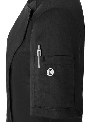 Karlowsky Short-Sleeve Ladies` Chef Jacket Modern-Look, Anthracite, 46 bedrucken, Art.-Nr. 098671406
