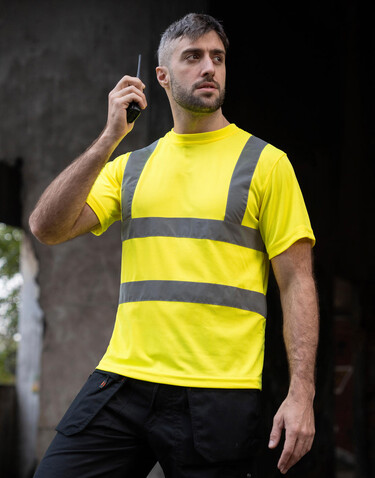 Korntex Hi-Vis T-Shirt Cordoba, Yellow, S bedrucken, Art.-Nr. 100136002