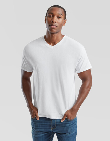 Fruit of the Loom Original V-Neck T, White, M bedrucken, Art.-Nr. 109010002