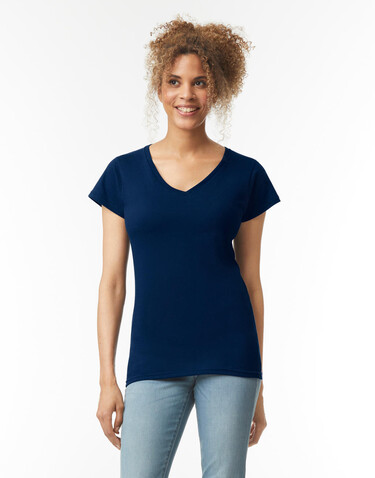 Gildan Softstyle Women`s V-Neck T-Shirt, Royal, S bedrucken, Art.-Nr. 109093003