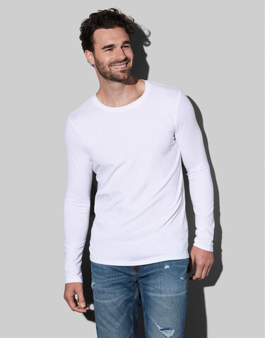 Stedman Clive Long Sleeve, White, M bedrucken, Art.-Nr. 110050004