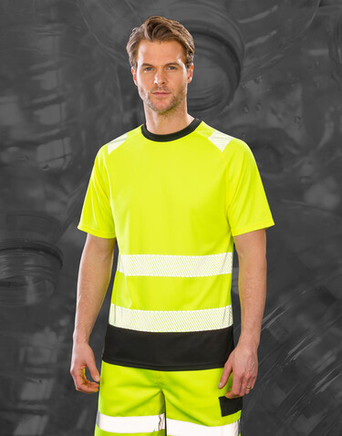 Result Recycled Safety T-Shirt, Fluorescent Orange, S/M bedrucken, Art.-Nr. 111334053