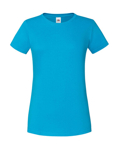 Fruit of the Loom Ladies` Iconic 150 T, Azure Blue, L bedrucken, Art.-Nr. 112013105
