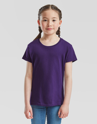 Fruit of the Loom Girls` Iconic 150 T, Azure Blue, 116 (5-6) bedrucken, Art.-Nr. 114013104