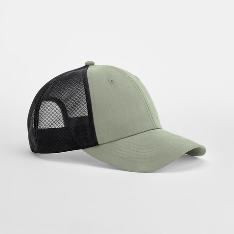 Beechfield Technical Mesh Trucker, Desert Sand/Black, One Size bedrucken, Art.-Nr. 117697520
