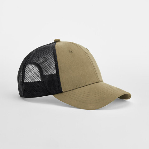 Beechfield Technical Mesh Trucker, Desert Sand/Black, One Size bedrucken, Art.-Nr. 117697520