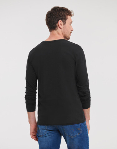 Russell Europe Men`s Pure Organic L/S Tee, White, XS bedrucken, Art.-Nr. 122000002