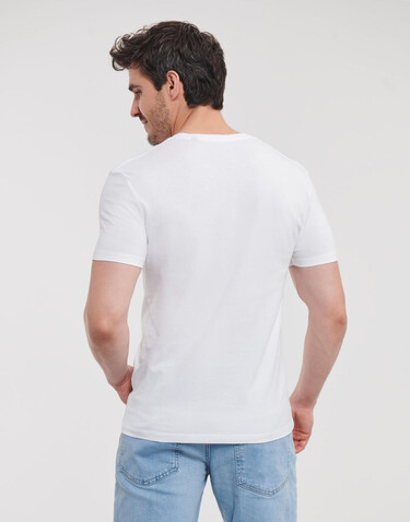 Russell Europe Men`s Pure Organic V-Neck Tee, White, XS bedrucken, Art.-Nr. 123000002