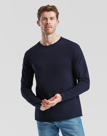 Fruit of the Loom Iconic 195 Ringspun Premium Long Sleeve T, White, XS bedrucken, Art.-Nr. 125010001