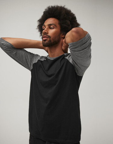 Bella Unisex 3/4 Sleeve Baseball T-Shirt, White/Black, L bedrucken, Art.-Nr. 163060565