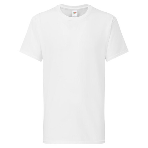 Fruit of the Loom Kids` Iconic 195 T, White, 128 (7-8) bedrucken, Art.-Nr. 168010005