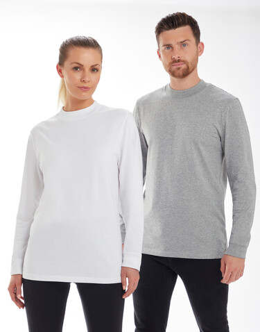 Mantis Essential Heavy Long Sleeve T, Heather Grey Melange, XL bedrucken, Art.-Nr. 182481266