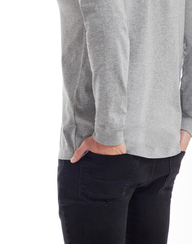 Mantis Essential Heavy Long Sleeve T, Heather Grey Melange, XL bedrucken, Art.-Nr. 182481266