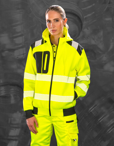 Result Recycled Robust Zipped Safety Hoody, Fluorescent Orange, S bedrucken, Art.-Nr. 200334053