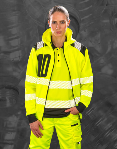 Result Recycled Robust Zipped Safety Hoody, Fluorescent Orange, S bedrucken, Art.-Nr. 200334053