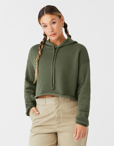 Bella Women`s Cropped Fleece Hoodie, Black, L bedrucken, Art.-Nr. 202061015