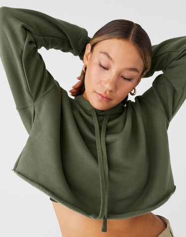 Bella Women`s Cropped Fleece Hoodie, Black, L bedrucken, Art.-Nr. 202061015