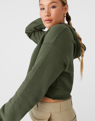 Bella Women`s Cropped Fleece Hoodie, Black, L bedrucken, Art.-Nr. 202061015