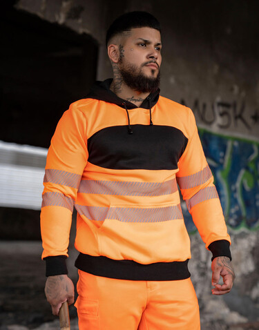 Korntex EOS - Hi-Vis Hoody, Orange/Black, S bedrucken, Art.-Nr. 202134601