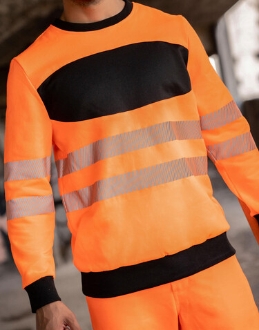 Korntex EOS - Hi-Vis Sweatshirt, Orange/Black, S bedrucken, Art.-Nr. 203134601