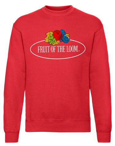 Fruit of the Loom Vintage Sweat Set In Large Logo Print, White, S bedrucken, Art.-Nr. 208010003