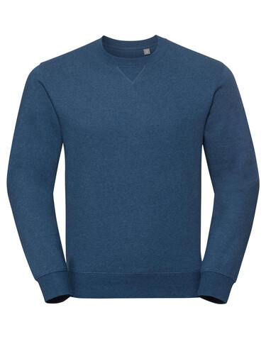 Russell Europe Authentic Melange Sweat, Ocean Melange, XS bedrucken, Art.-Nr. 226003042