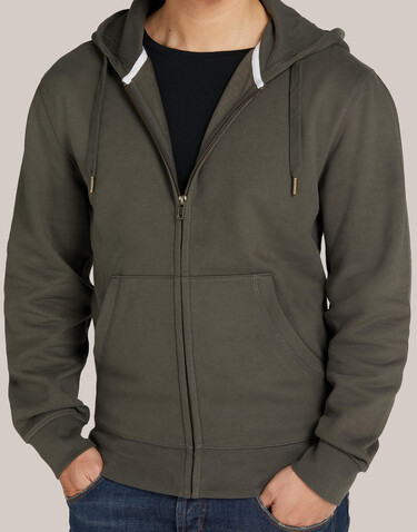 SG Signature Tagless Hooded Full Zip Unisex, Dark Black, 2XS bedrucken, Art.-Nr. 231521040