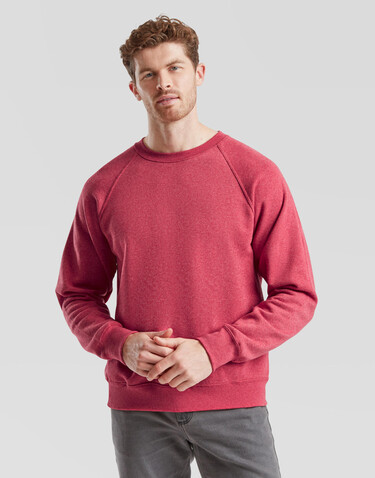 Fruit of the Loom Classic Raglan Sweat, Red, 2XL bedrucken, Art.-Nr. 237014007
