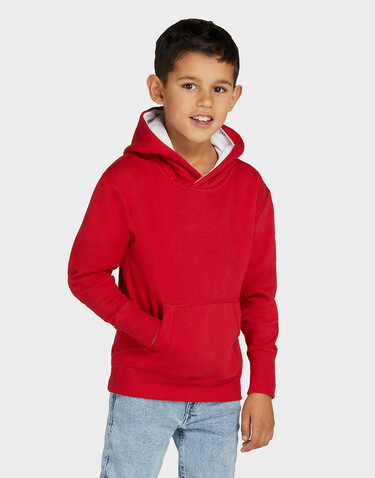 SG Contrast Hooded Sweatshirt Kids, Navy/Light Oxford, 128 (7-8/L) bedrucken, Art.-Nr. 280522665