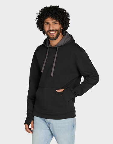 SG Contrast Hooded Sweatshirt Men, Black/Grey, 2XL bedrucken, Art.-Nr. 281521517