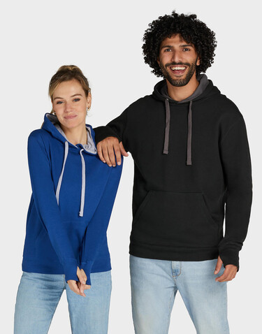 SG Contrast Hooded Sweatshirt Men, Grey/Black, 2XL bedrucken, Art.-Nr. 281521487