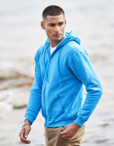 Fruit of the Loom Classic Hooded Sweat Jacket, Black, L bedrucken, Art.-Nr. 294011015