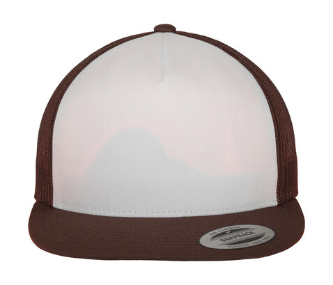 Yupoong Classic Trucker Cap, Brown/White/Brown, One Size bedrucken, Art.-Nr. 302737800 Yupoong Classic Trucker Cap, Brown/White/Brown, One Size bedrucken, Art.-Nr. 302737800