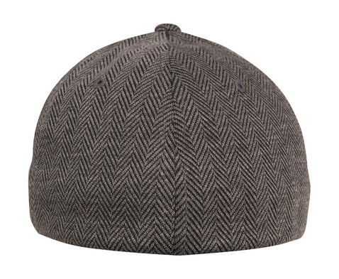 Flexfit Heringbone Melange Cap, Black/Heather Grey, S/M bedrucken, Art.-Nr. 310681521